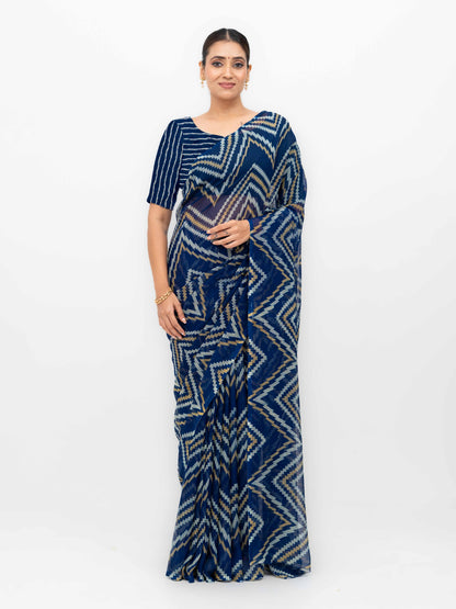 Nevy Blue Georgette Saree