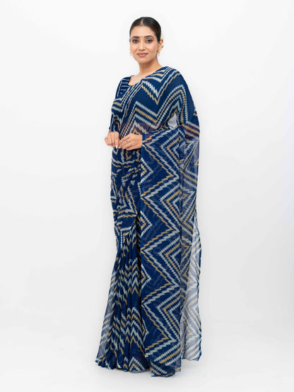 Nevy Blue Georgette Saree