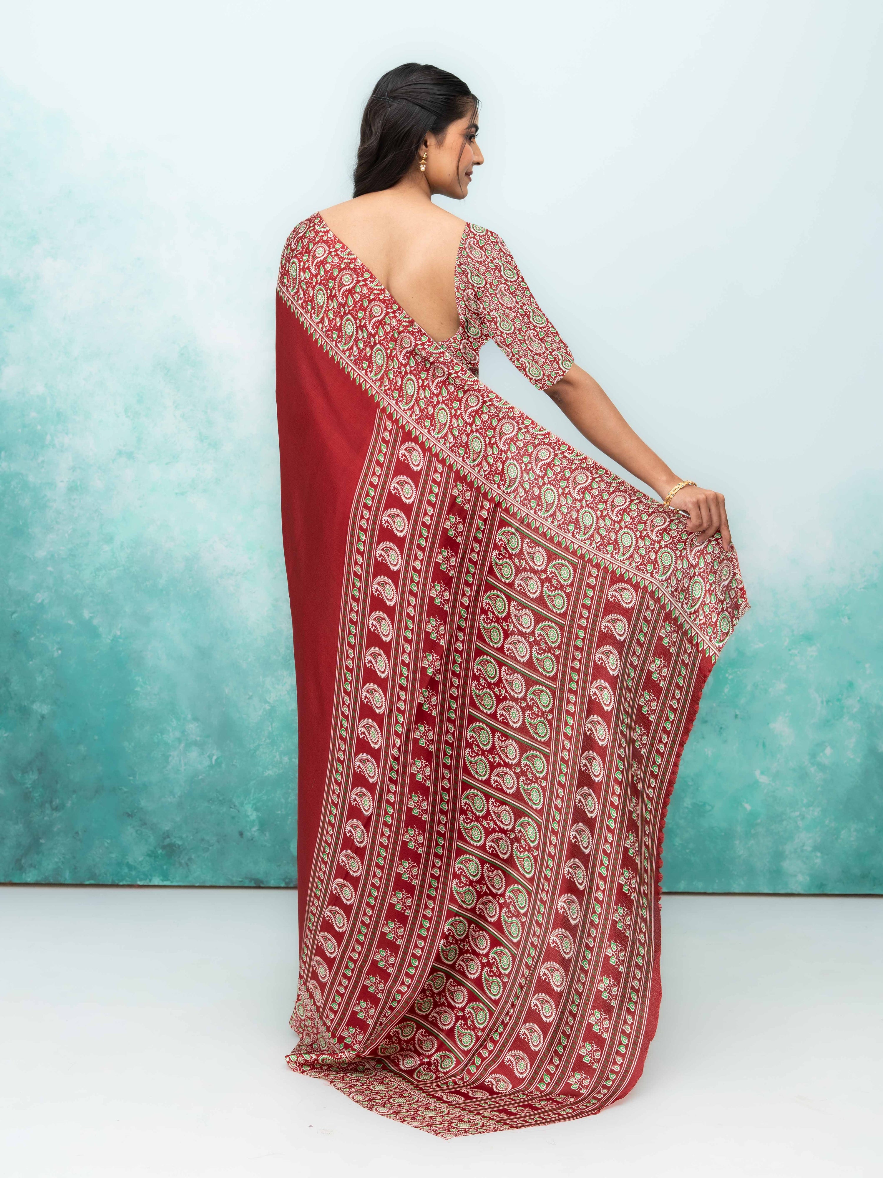 Maroon Turkey Silk Saree