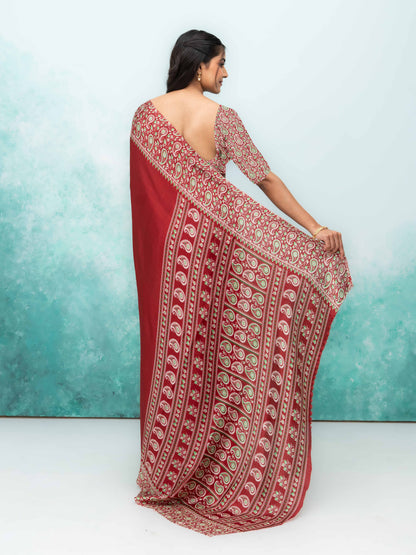 Maroon Turkey Silk Saree