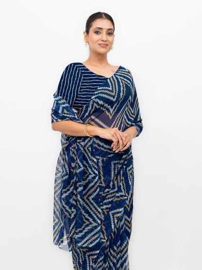 Nevy Blue Georgette Saree