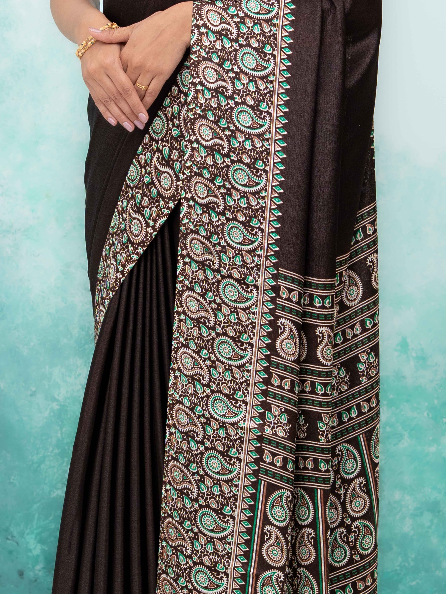 Dark Coffee Turkey Silk Saree