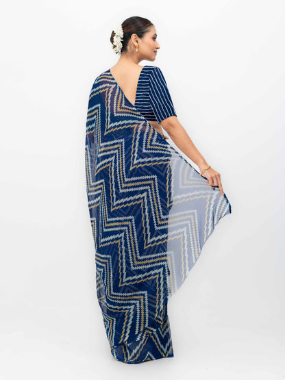 Nevy Blue Georgette Saree