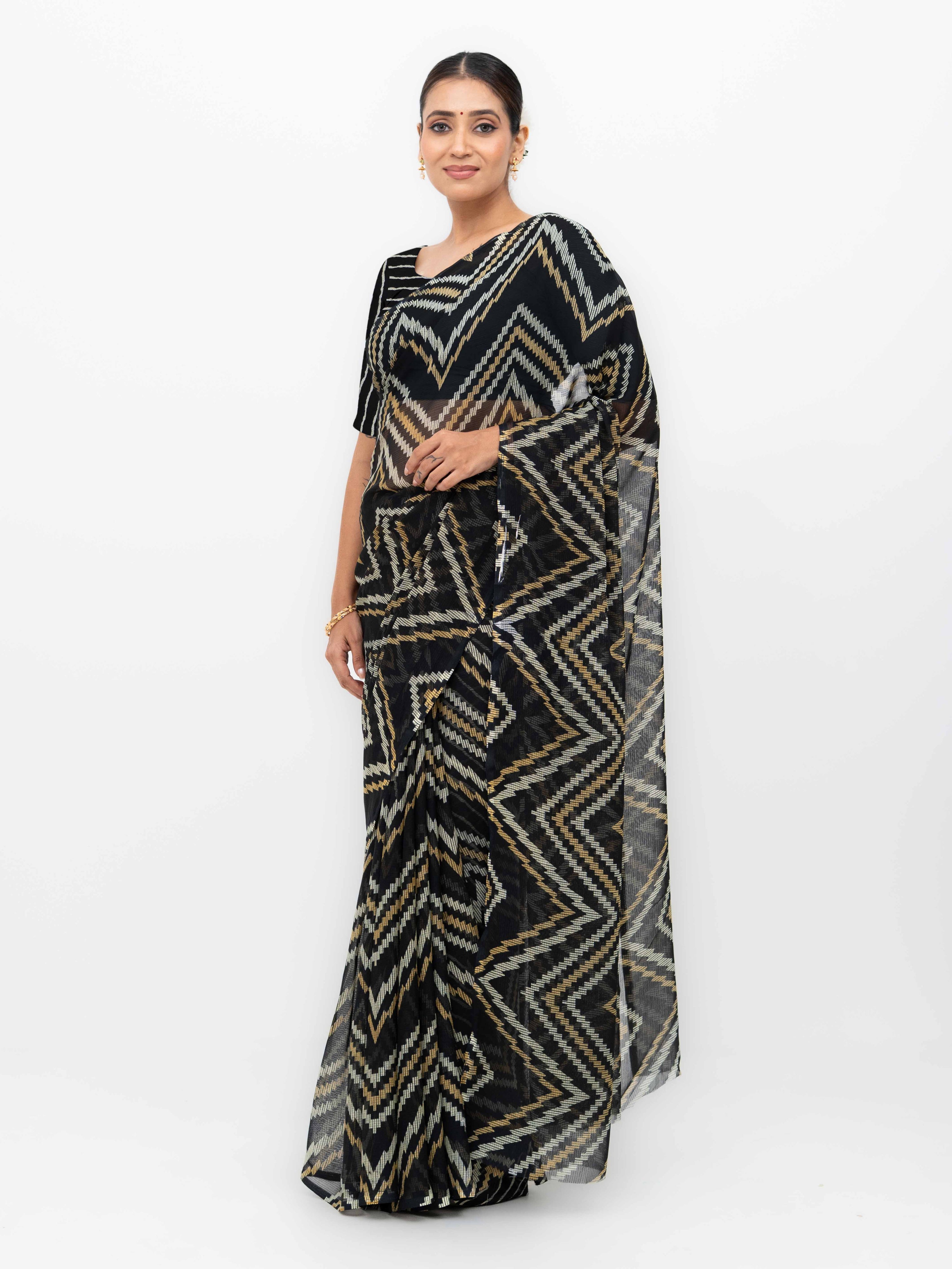 Black Georgette Saree
