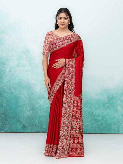 Red Turkey Silk Saree