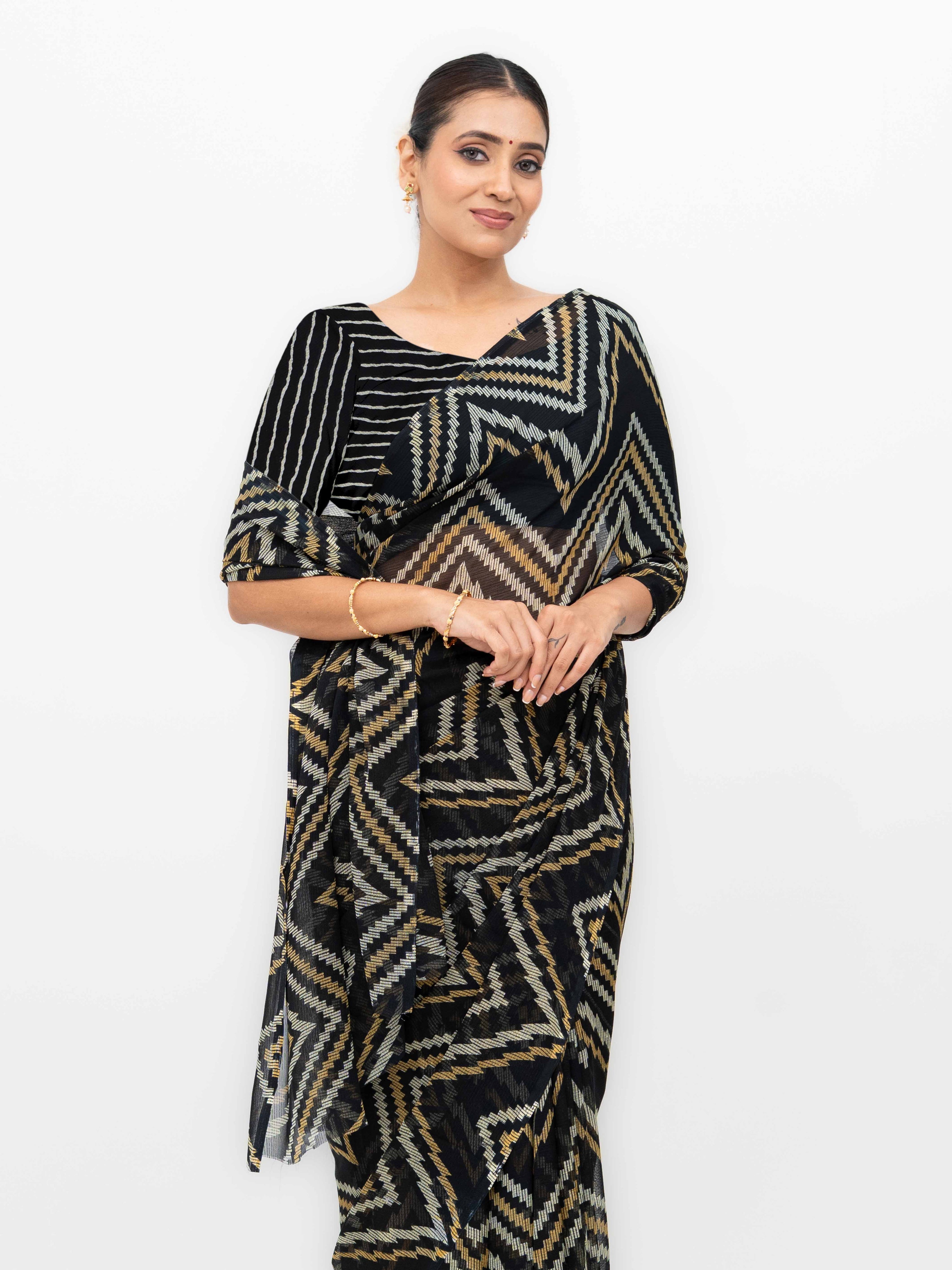 Black Georgette Saree