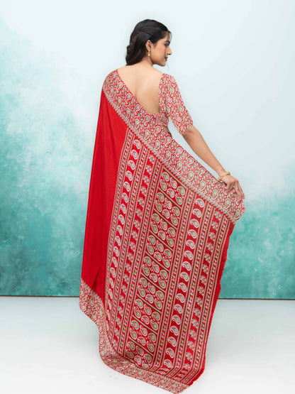 Red Turkey Silk Saree