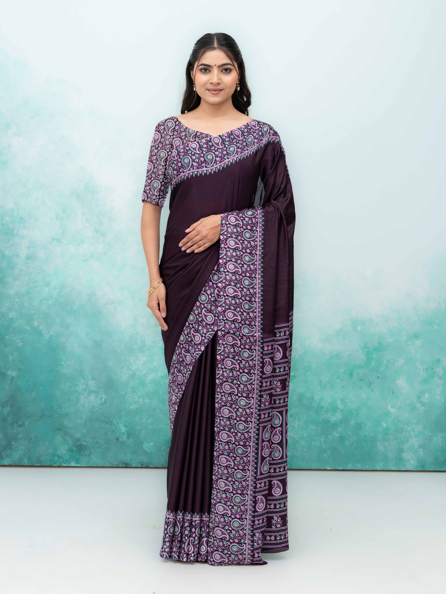 Dark Wine Turkey Silk Saree