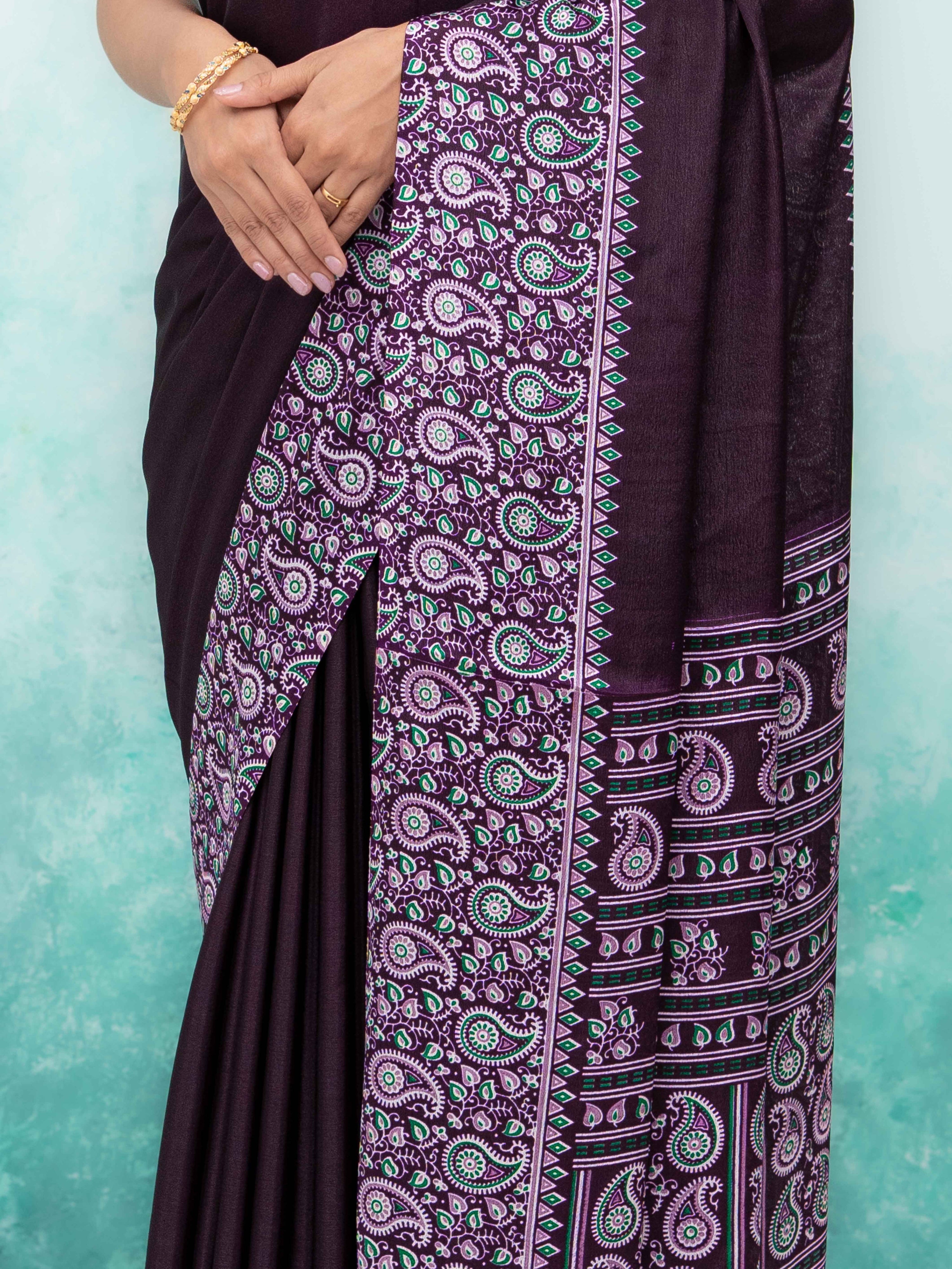Dark Wine Turkey Silk Saree
