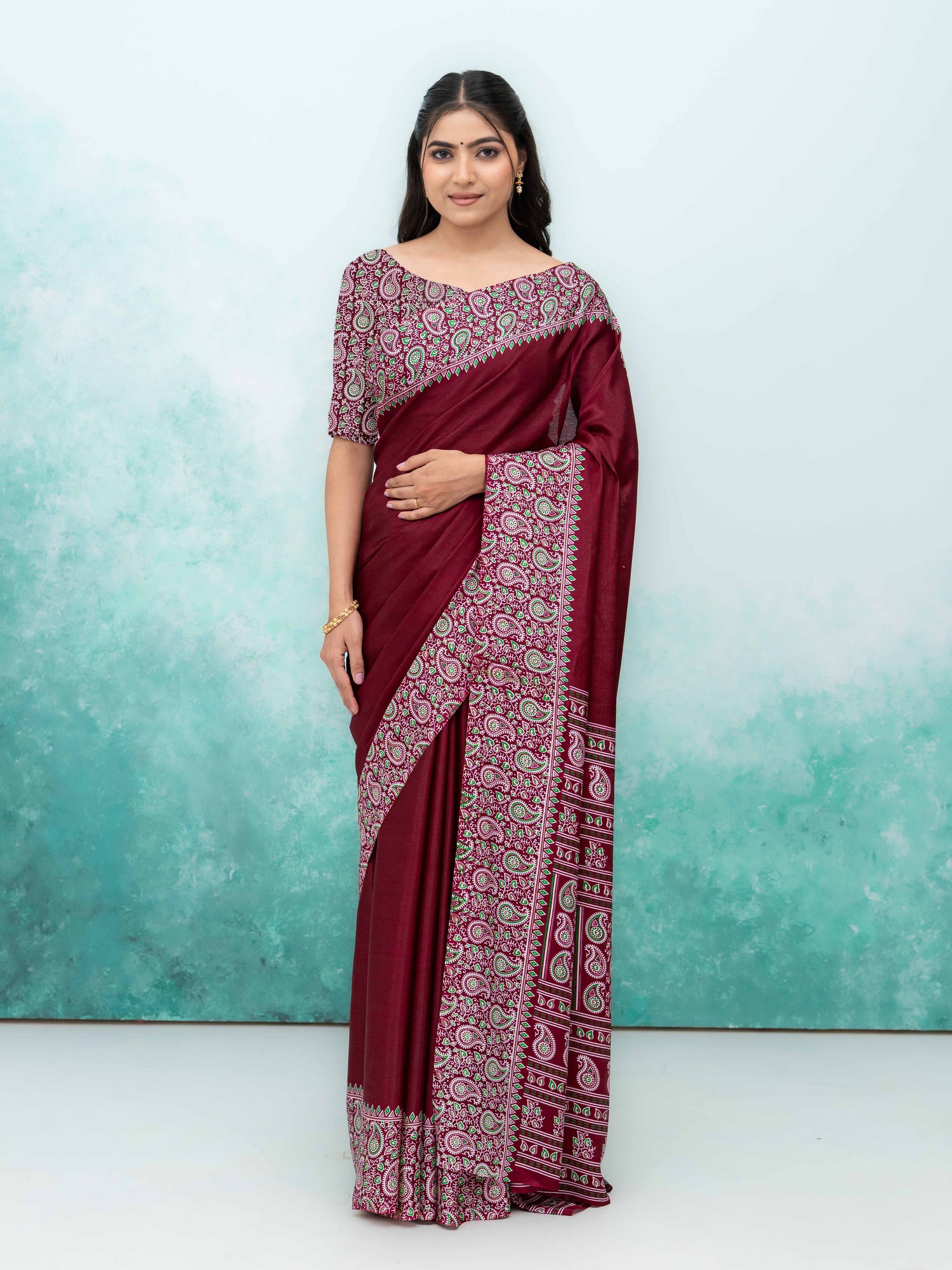 Maroon Turkey Silk Saree