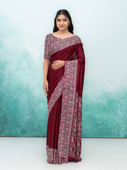 Maroon Turkey Silk Saree