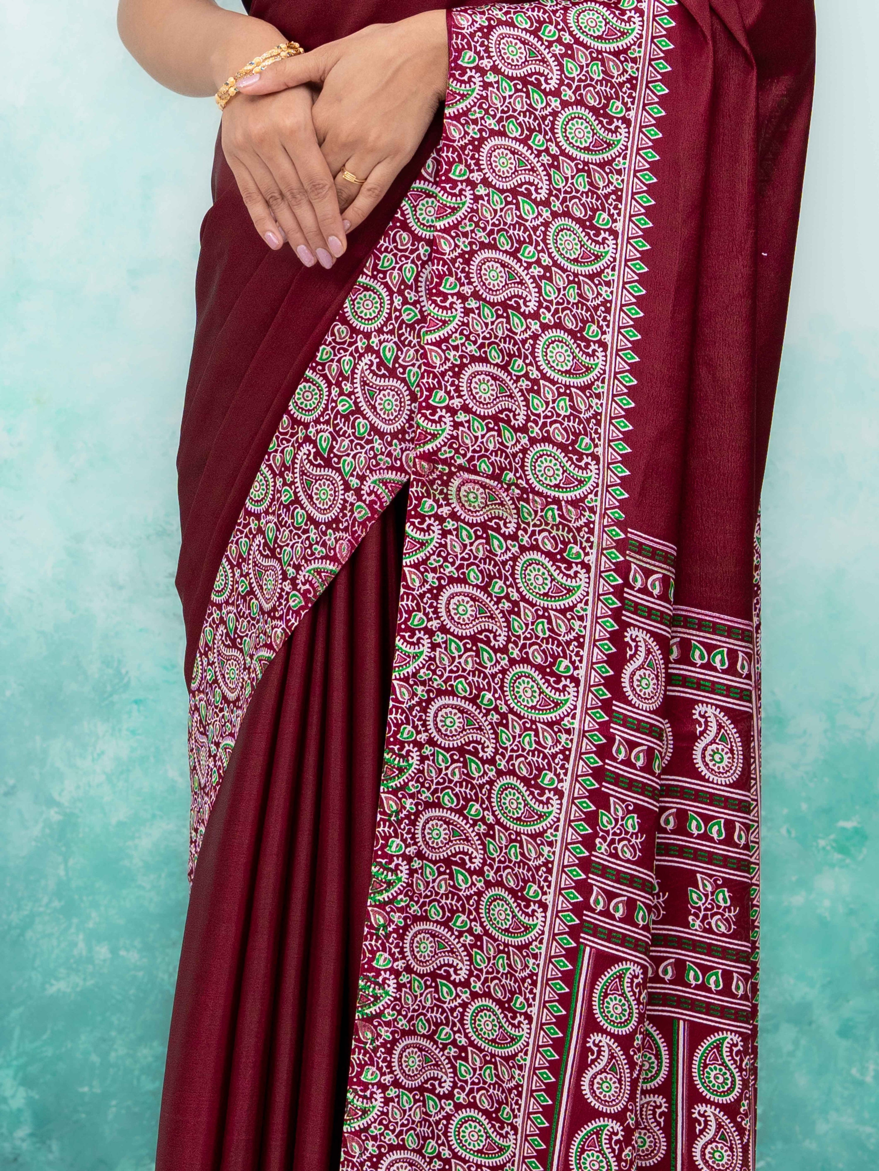 Maroon Turkey Silk Saree