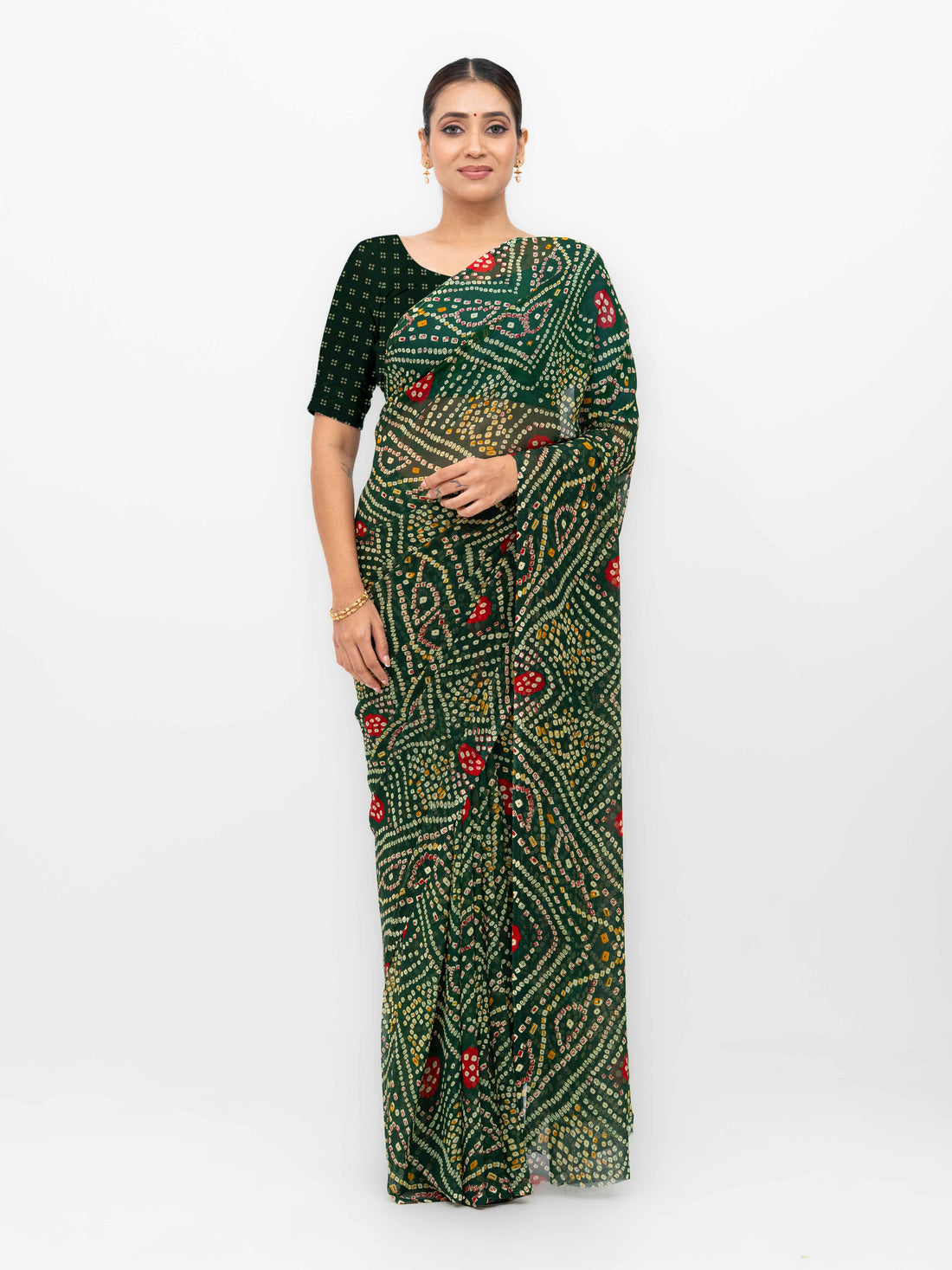 Dark Green Weightless Saree