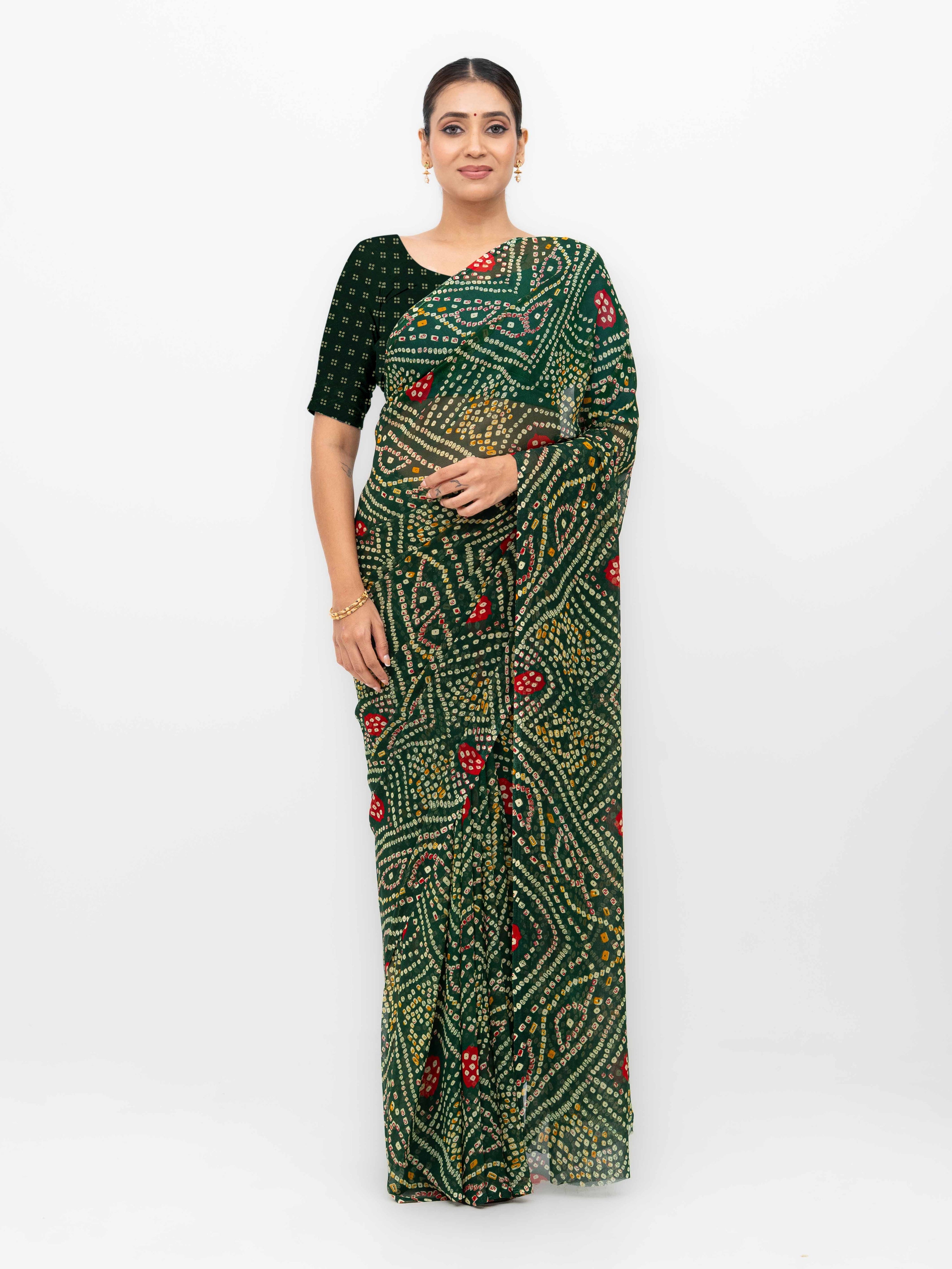 Dark Green Weightless Saree