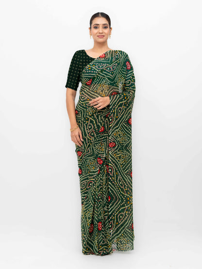 Dark Green Weightless Saree