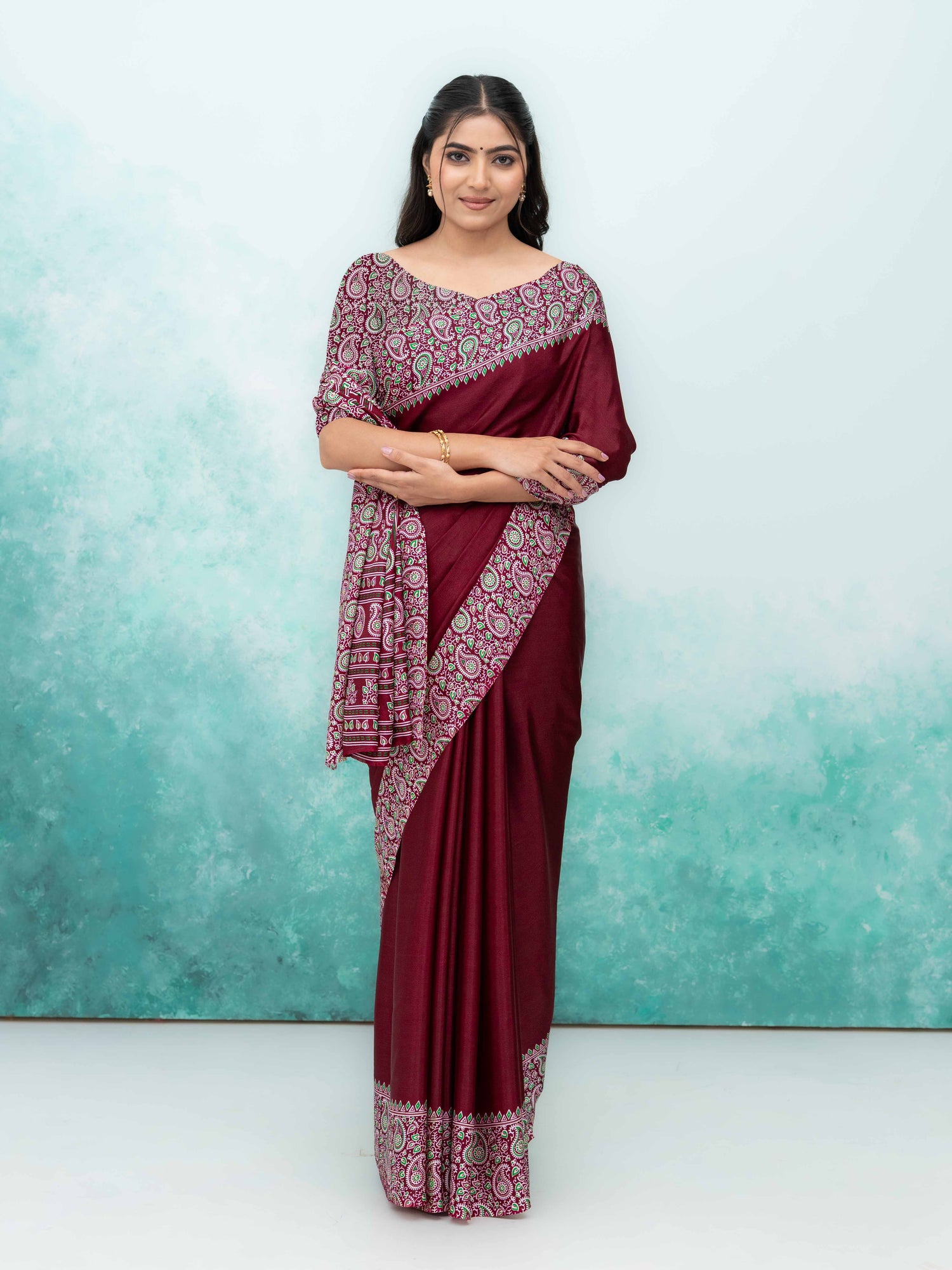 Maroon Turkey Silk Saree