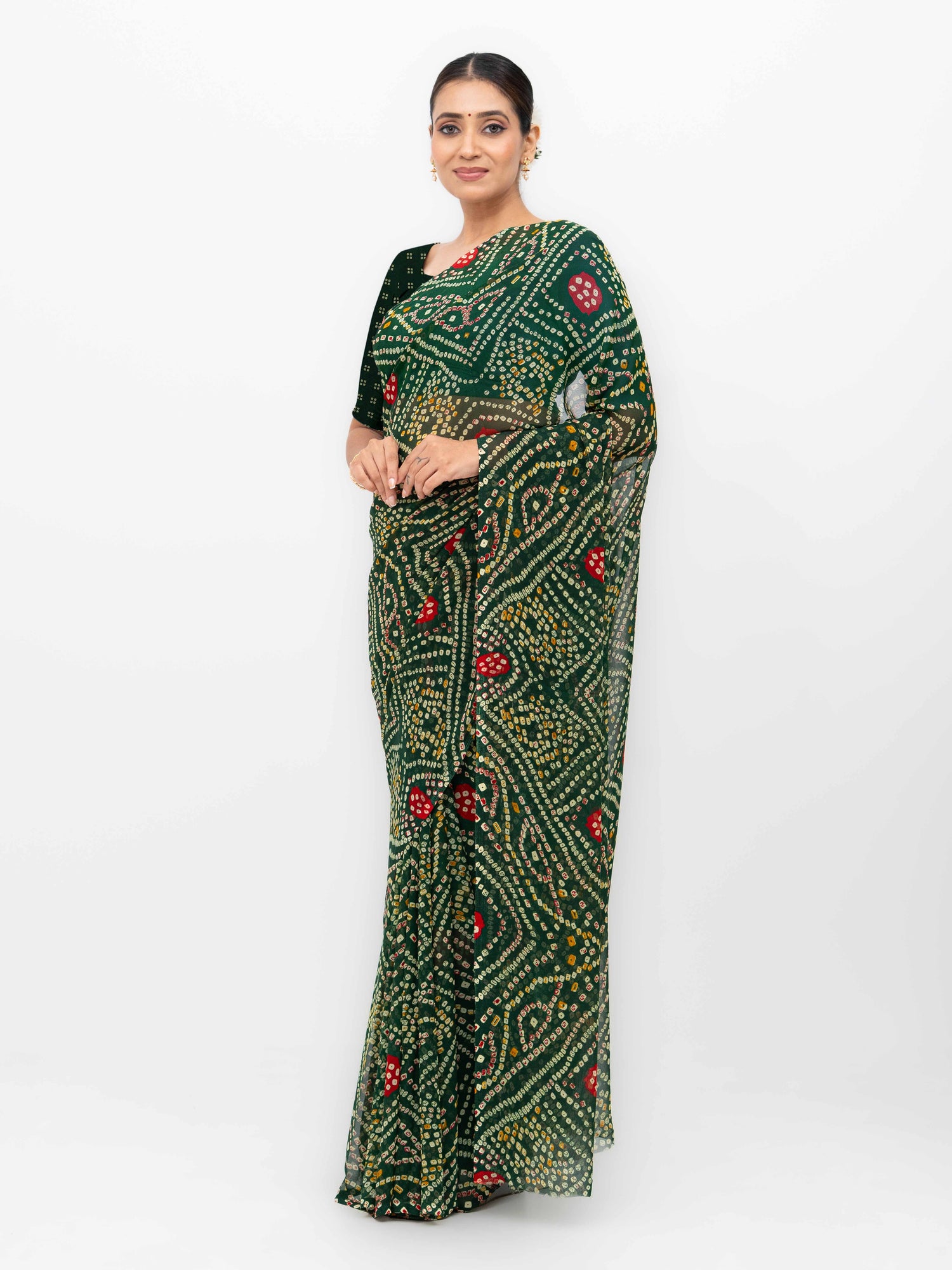 Dark Green Weightless Saree