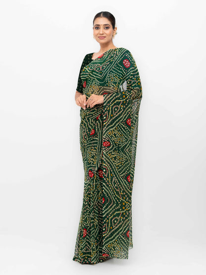 Dark Green Weightless Saree