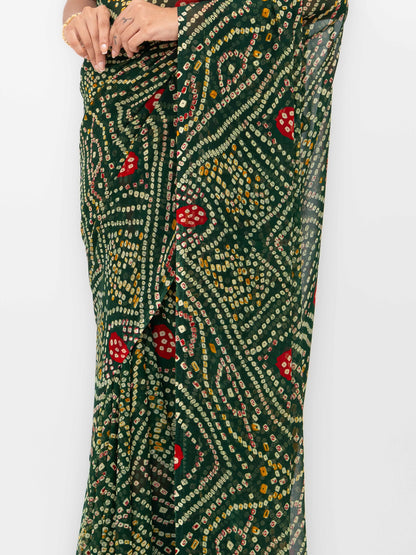 Dark Green Weightless Saree