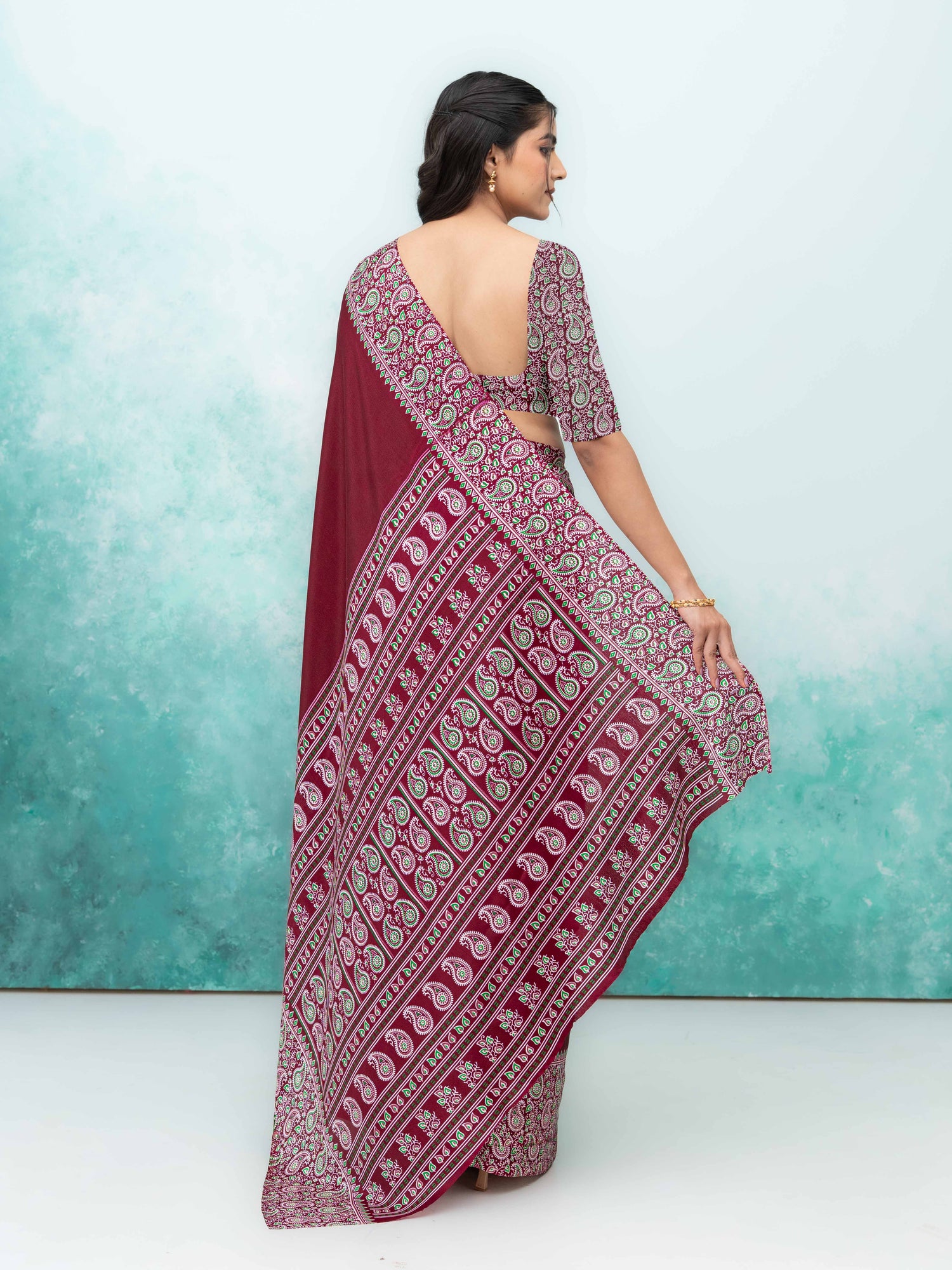 Maroon Turkey Silk Saree