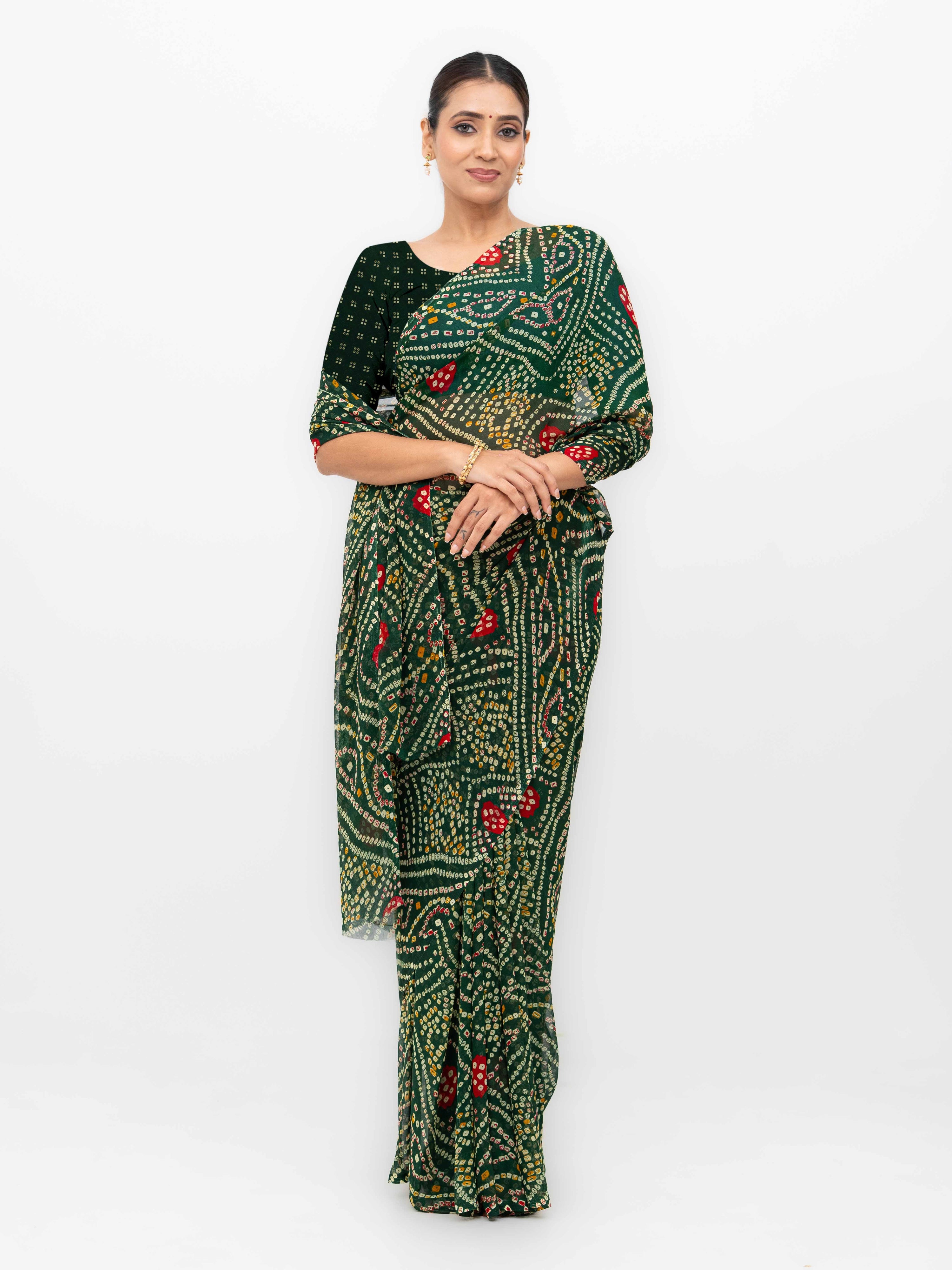 Dark Green Weightless Saree
