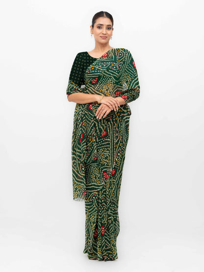 Dark Green Weightless Saree