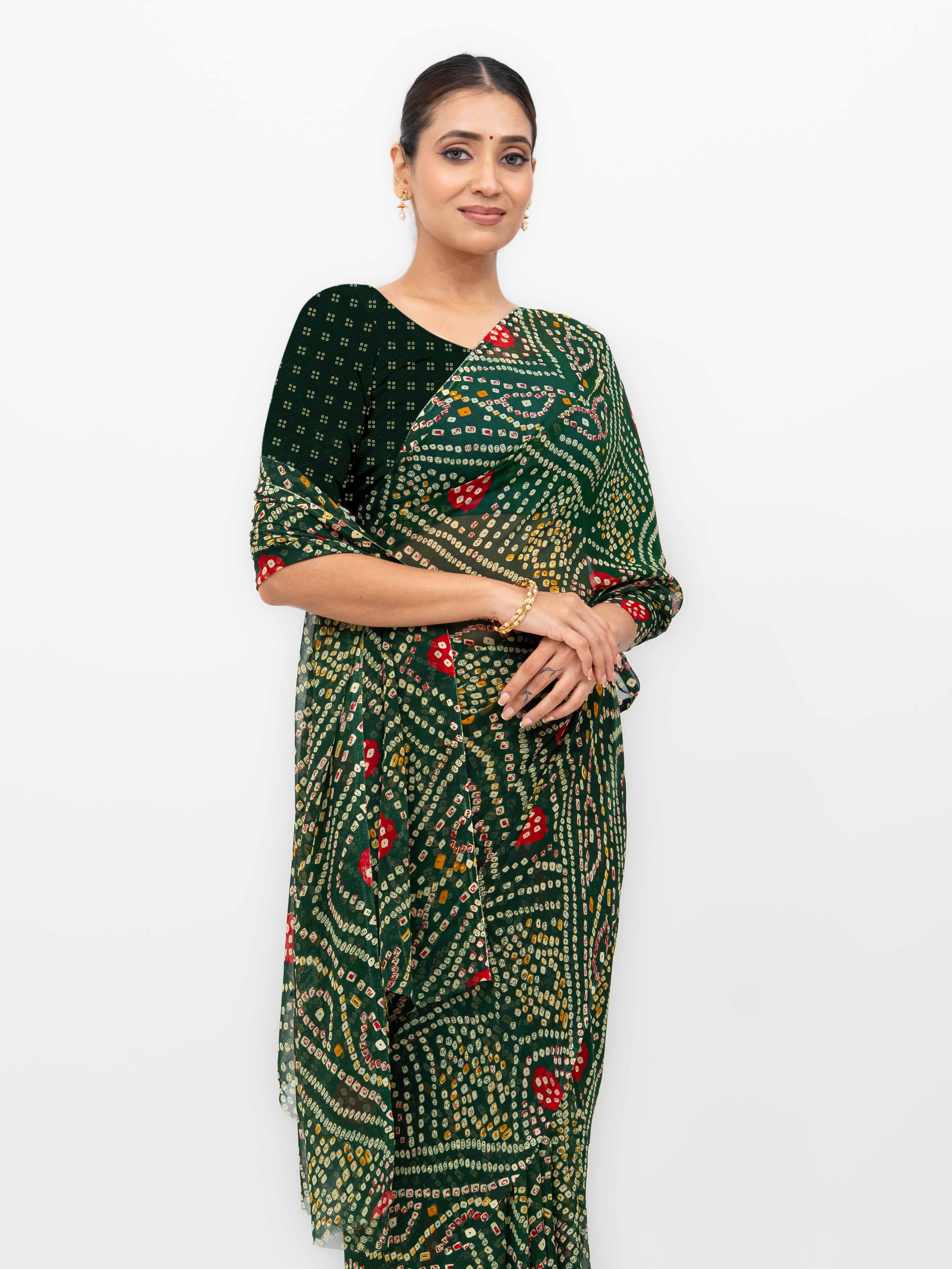 Dark Green Weightless Saree