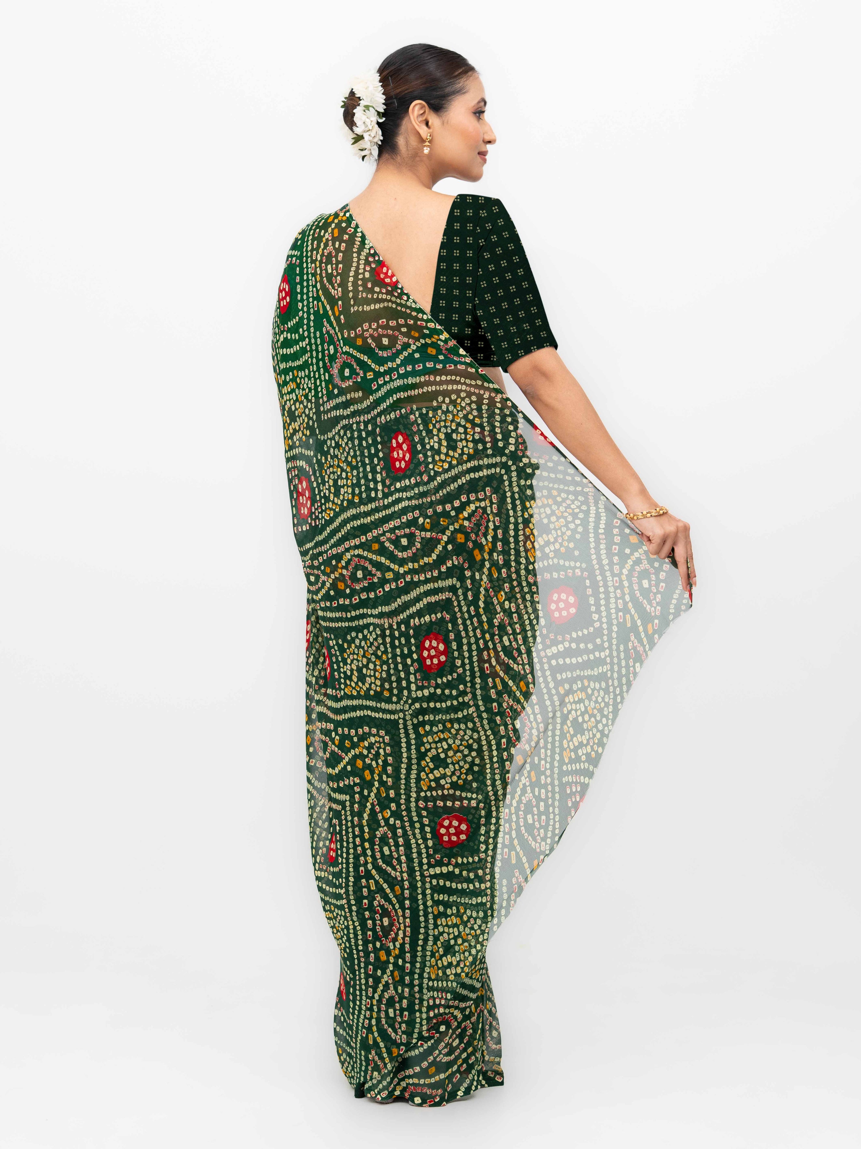 Dark Green Weightless Saree