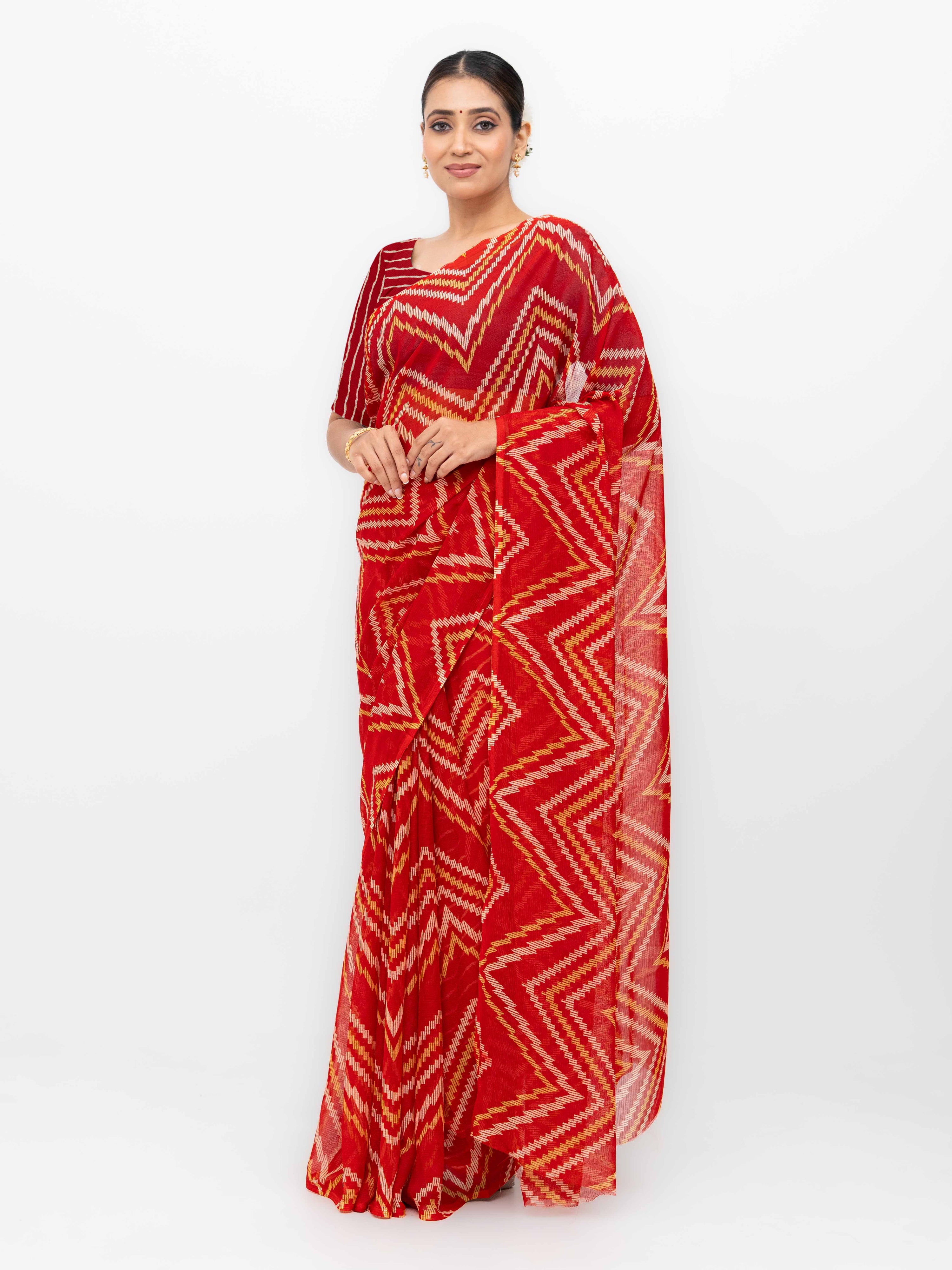 Red Georgette Saree