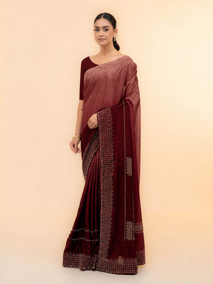 Maroon Soft Silk Saree