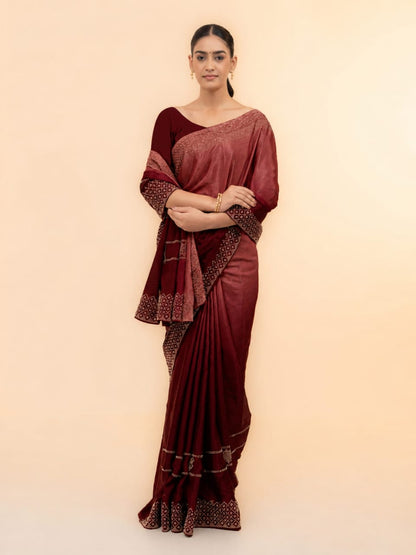 Maroon Soft Silk Saree