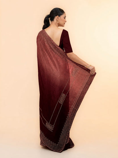 Maroon Soft Silk Saree
