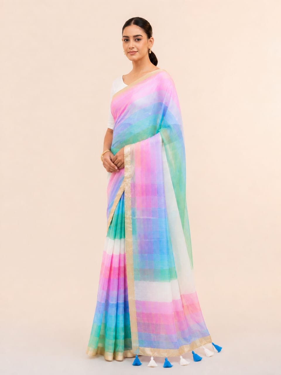 Multicolor Cotton Saree