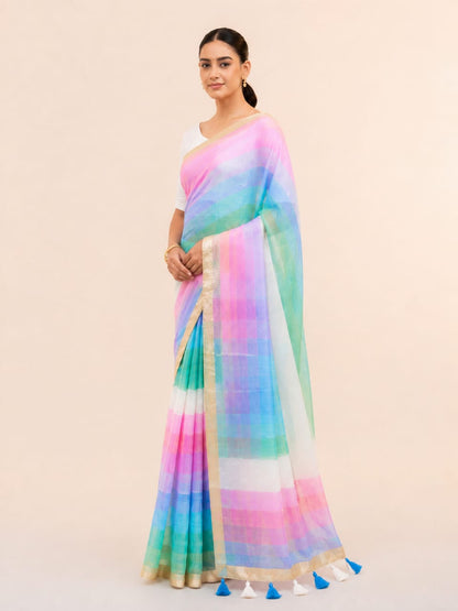 Multicolor Cotton Saree