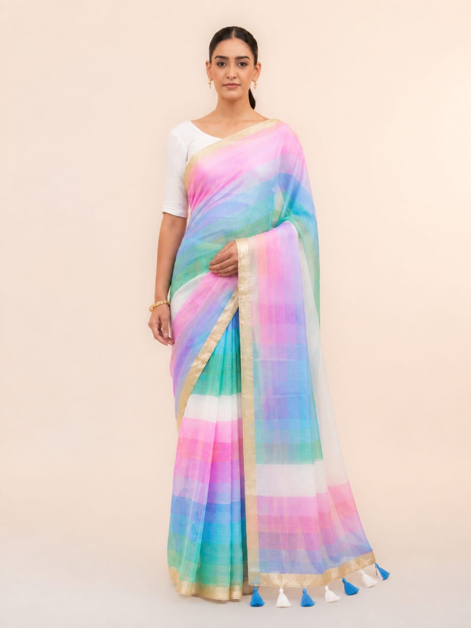 Multicolor Cotton Saree